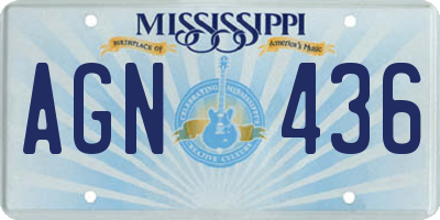 MS license plate AGN436