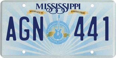 MS license plate AGN441