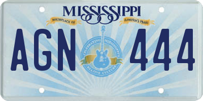 MS license plate AGN444