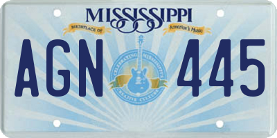 MS license plate AGN445