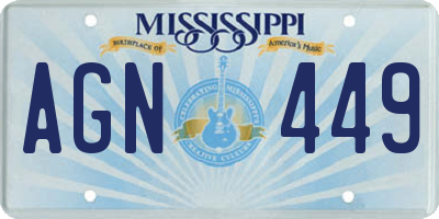 MS license plate AGN449
