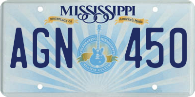 MS license plate AGN450