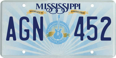 MS license plate AGN452