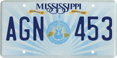 MS license plate AGN453