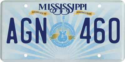 MS license plate AGN460