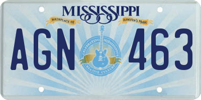 MS license plate AGN463