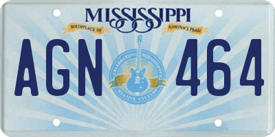 MS license plate AGN464