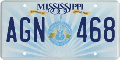 MS license plate AGN468