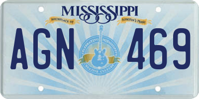 MS license plate AGN469