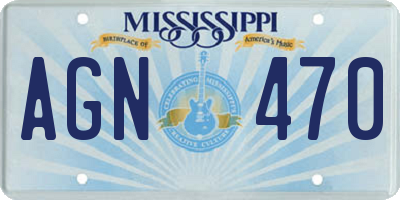 MS license plate AGN470