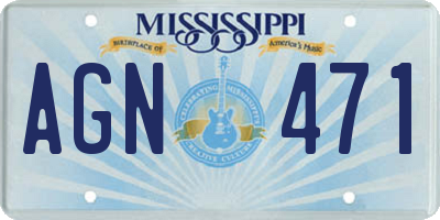 MS license plate AGN471