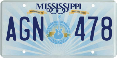 MS license plate AGN478