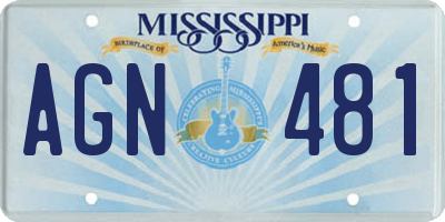 MS license plate AGN481