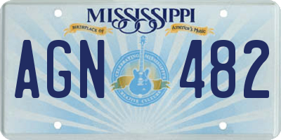 MS license plate AGN482