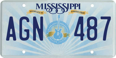 MS license plate AGN487