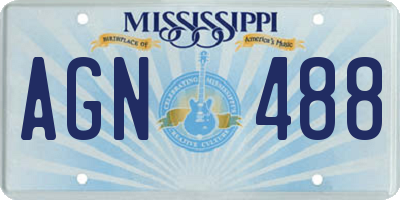 MS license plate AGN488