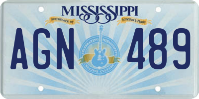 MS license plate AGN489