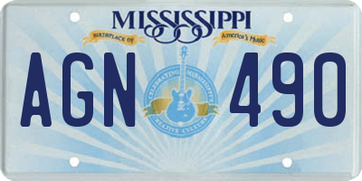 MS license plate AGN490