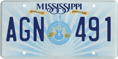 MS license plate AGN491