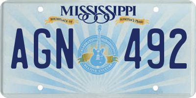 MS license plate AGN492