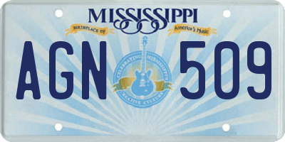 MS license plate AGN509