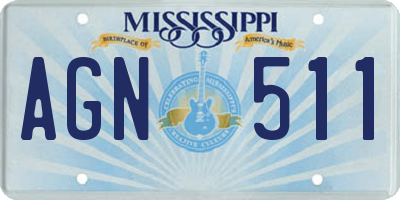 MS license plate AGN511
