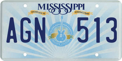 MS license plate AGN513