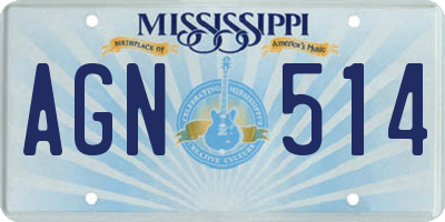 MS license plate AGN514
