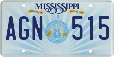 MS license plate AGN515