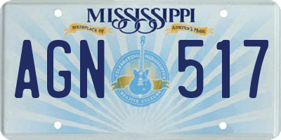 MS license plate AGN517