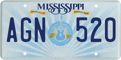MS license plate AGN520