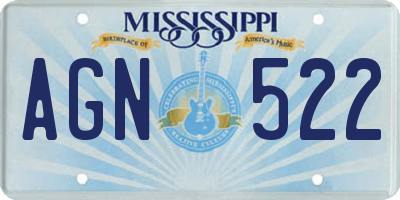 MS license plate AGN522