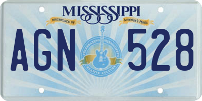 MS license plate AGN528