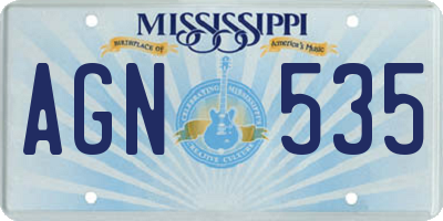 MS license plate AGN535