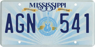 MS license plate AGN541