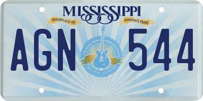 MS license plate AGN544