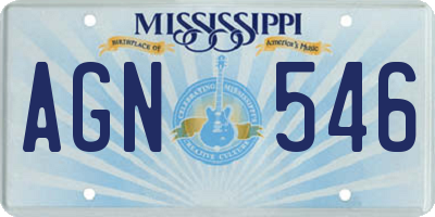 MS license plate AGN546