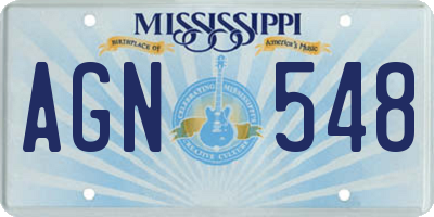 MS license plate AGN548