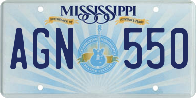 MS license plate AGN550