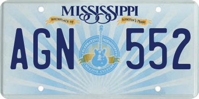 MS license plate AGN552