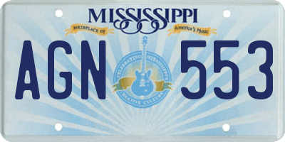 MS license plate AGN553