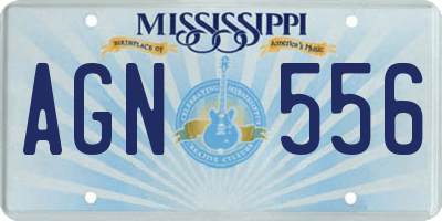 MS license plate AGN556