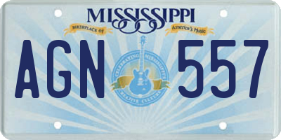 MS license plate AGN557