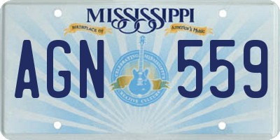 MS license plate AGN559