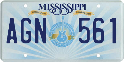 MS license plate AGN561