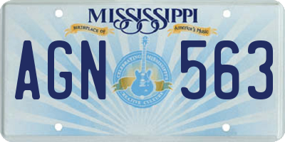 MS license plate AGN563