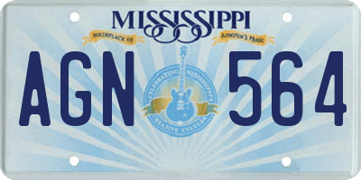 MS license plate AGN564