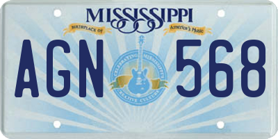 MS license plate AGN568