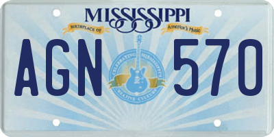 MS license plate AGN570