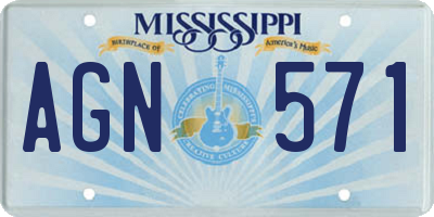 MS license plate AGN571